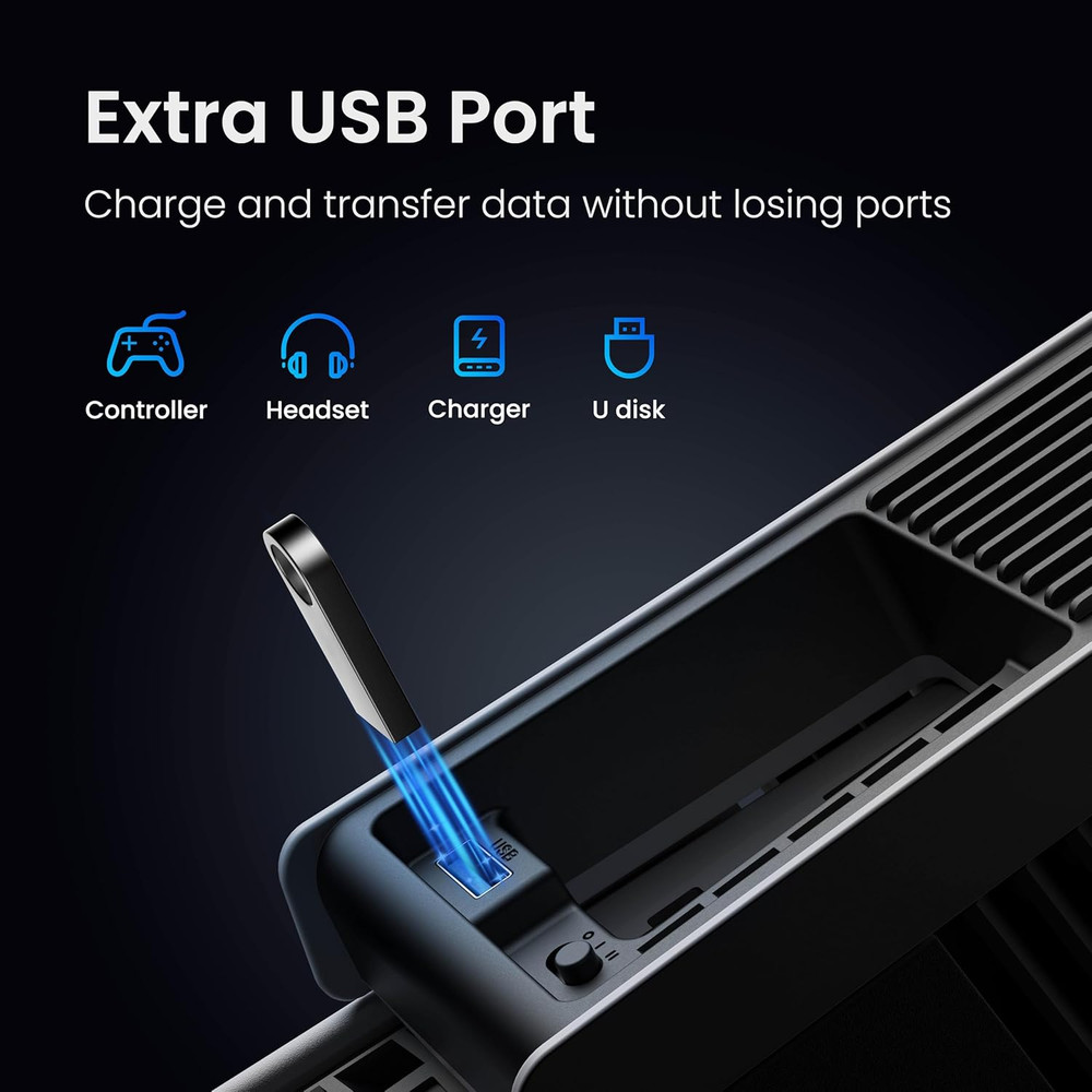 Cooling Fan for PS5 Pro, Efficient Cooler Fan with Adjustable Speed and Auto On/