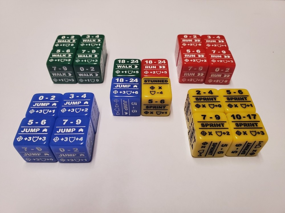 Battletech Alpha Strike Movement Modifier 20 Dice Bundle: Color Coded Dice