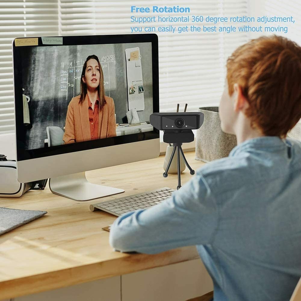 1080P HD USB Webcam for PC Desktop Laptop Web Camera w Microphone & Tripod