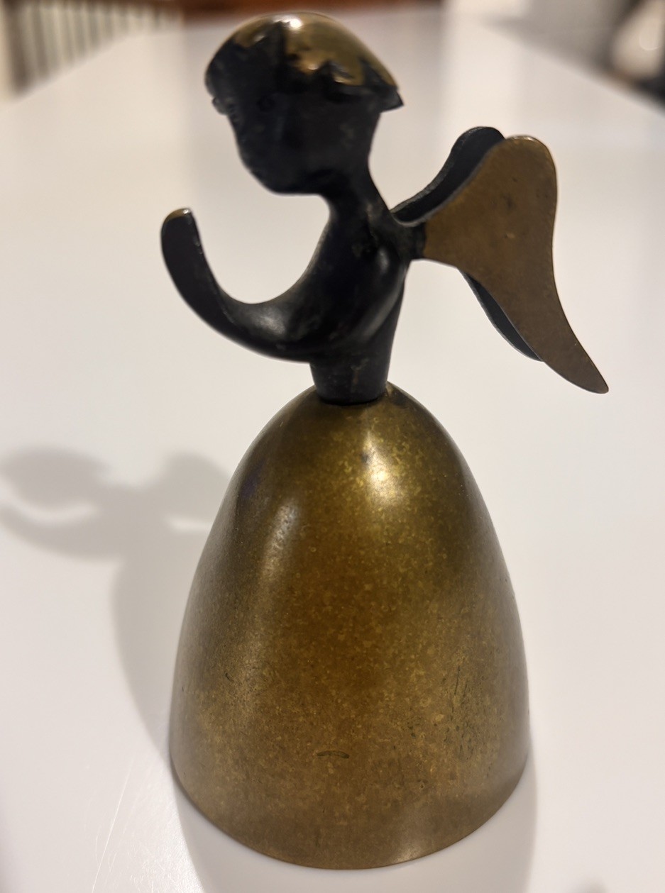 Walter Bosse Praying Angel Bell Cherub Hagenauer Brass Bronze Mid Century Decor