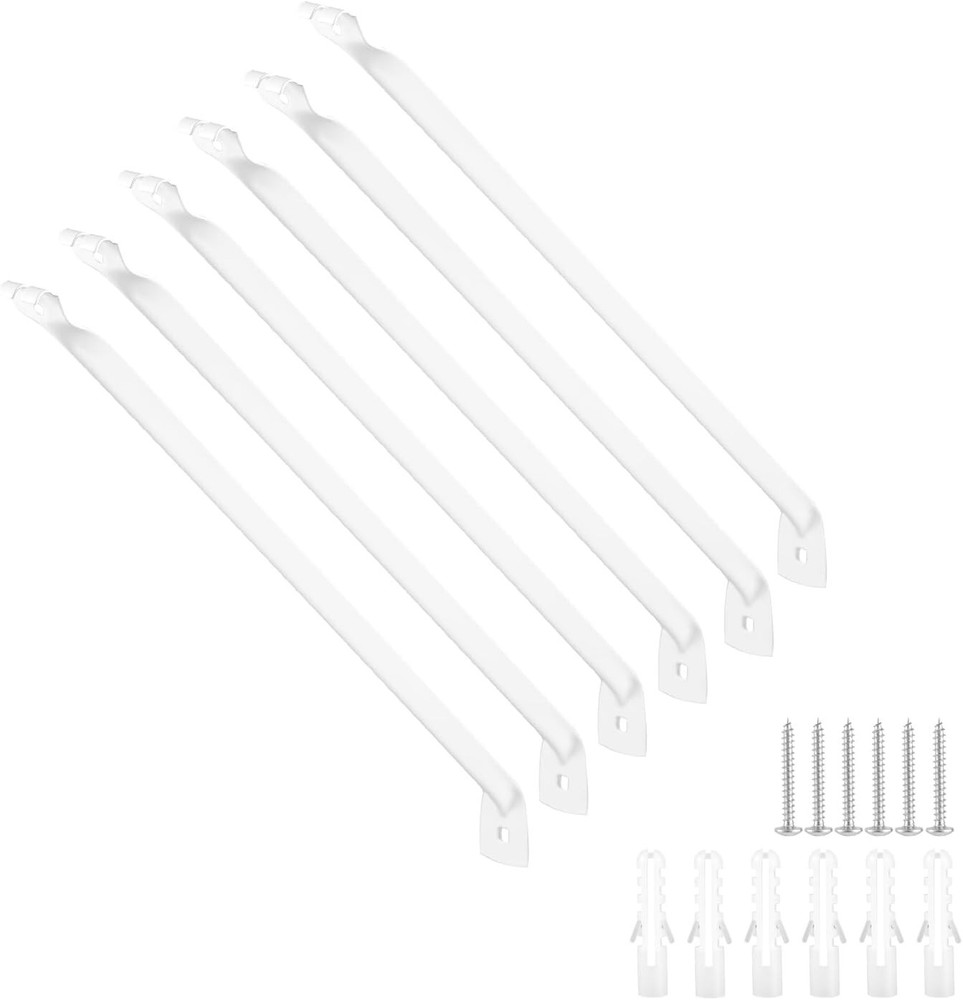 6pcs Support Brackets Wire Shelving Metal Closet Shelf Brackets Work 12 In