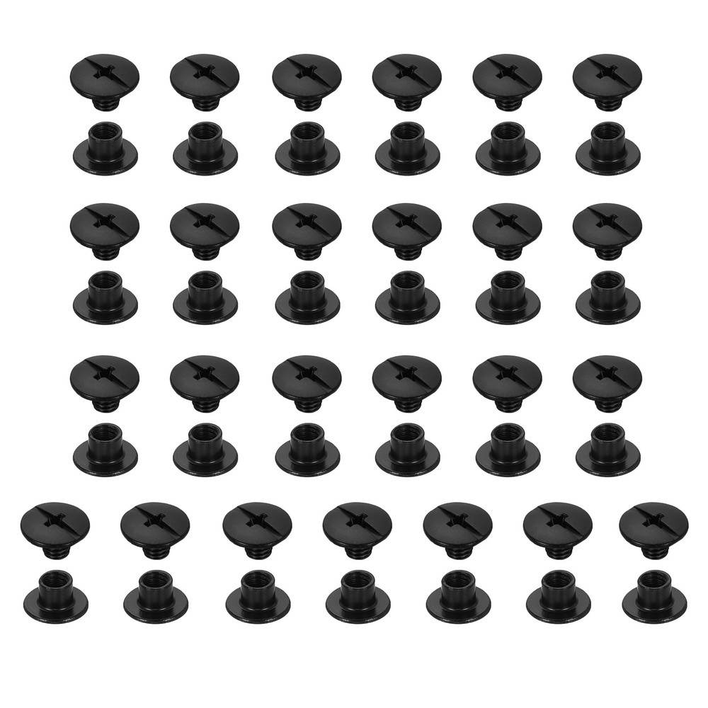 25set Phillips Chicago Screw M5x4mm Binding Post Screw, Black