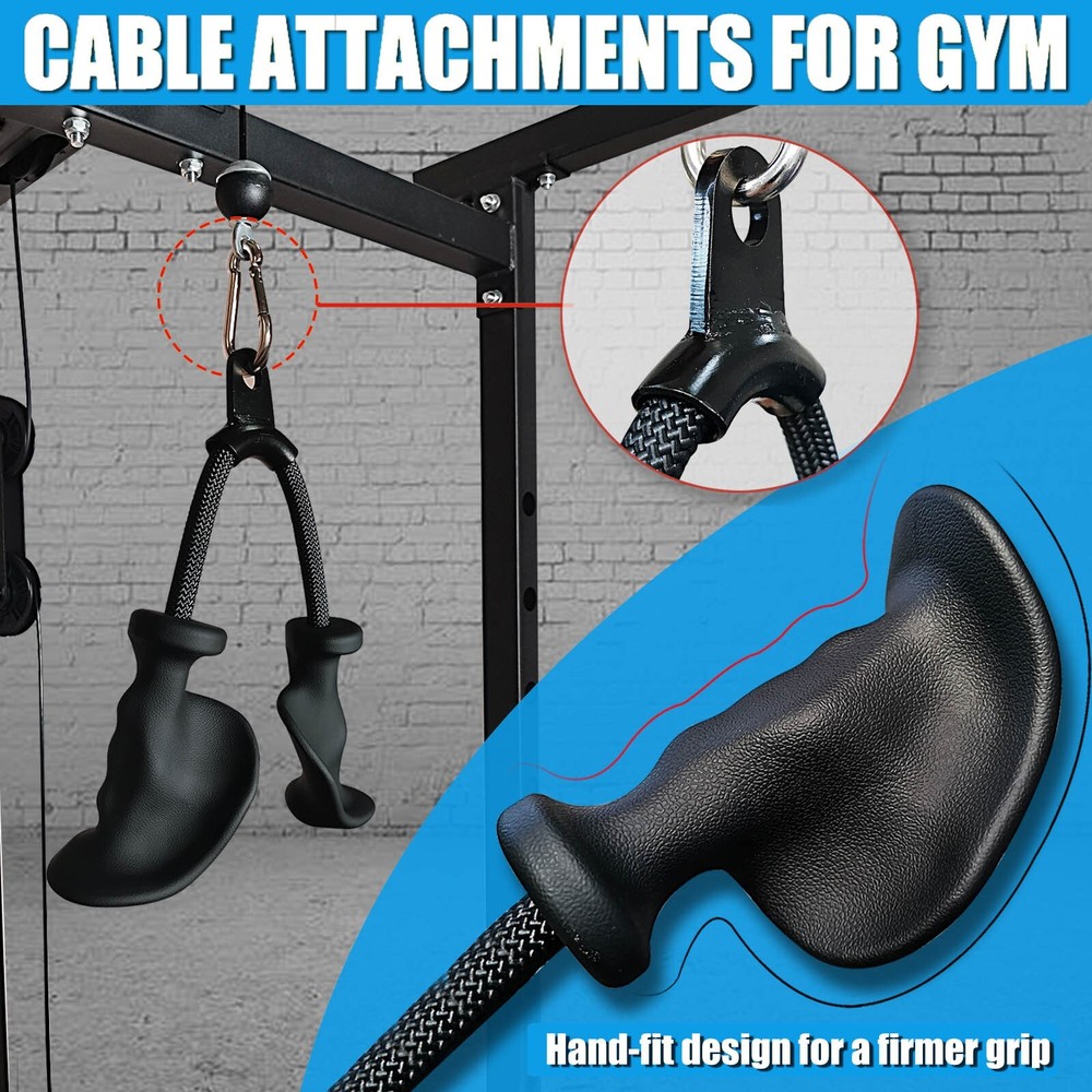 Upgraded 50cm/20" Extra Long Triceps Rope Pulldown Cable Attachments for Gym Bar