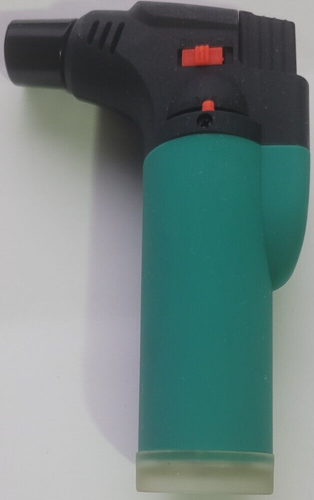 Torch Refillable Windproof Jet Lighter Color Dark Green Size 4 inches