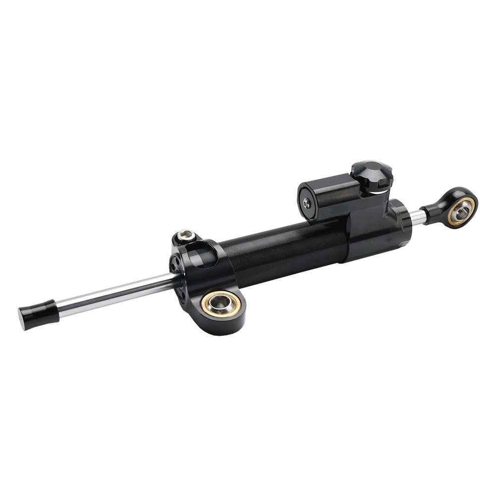 Universal Motorcycle CNC Adjustable Steering Damper Stabilizer Top Black
