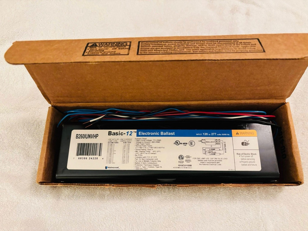 Universal Lighting B260IUNVHP Basic-12 Electronic Ballast New NIB!