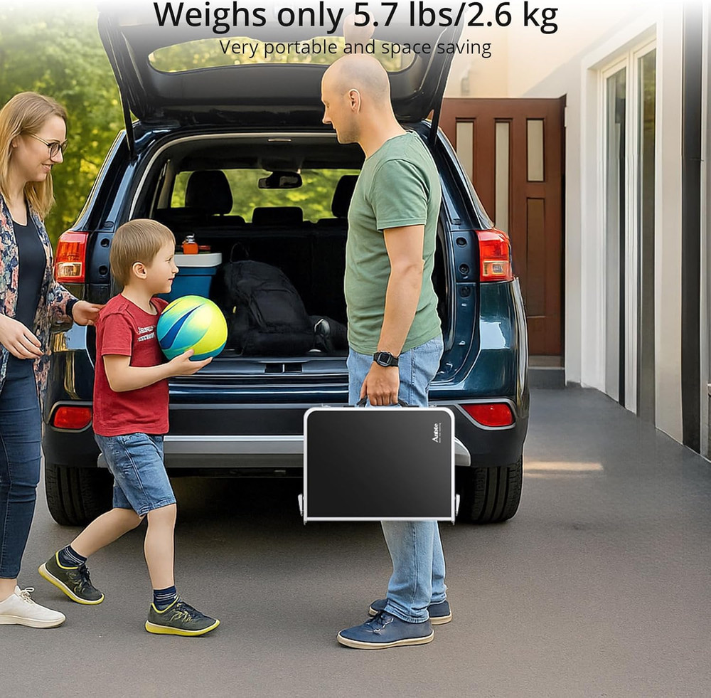 Folding Camping Table, Aluminum 24" X 16" Adjustable Height Small Folding Table