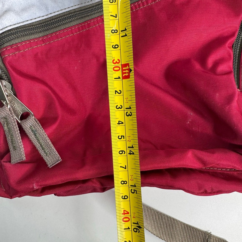 Vintage 90s LL Bean Reflective Red Backpack Daypack Book Bag