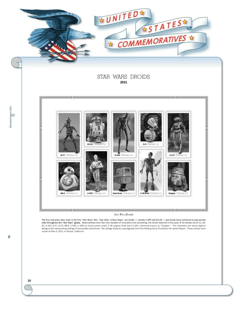 2021 U.S. Commemorative Singles SIMPLIFIED Supplement (White Ace Alternative)