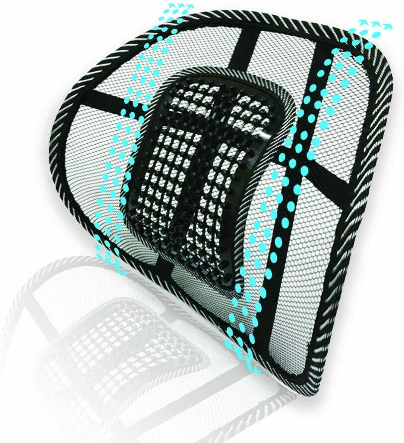 Mesh Back Lumbar Support Seat Cushion Breathable Mesh for Office Chairs Car