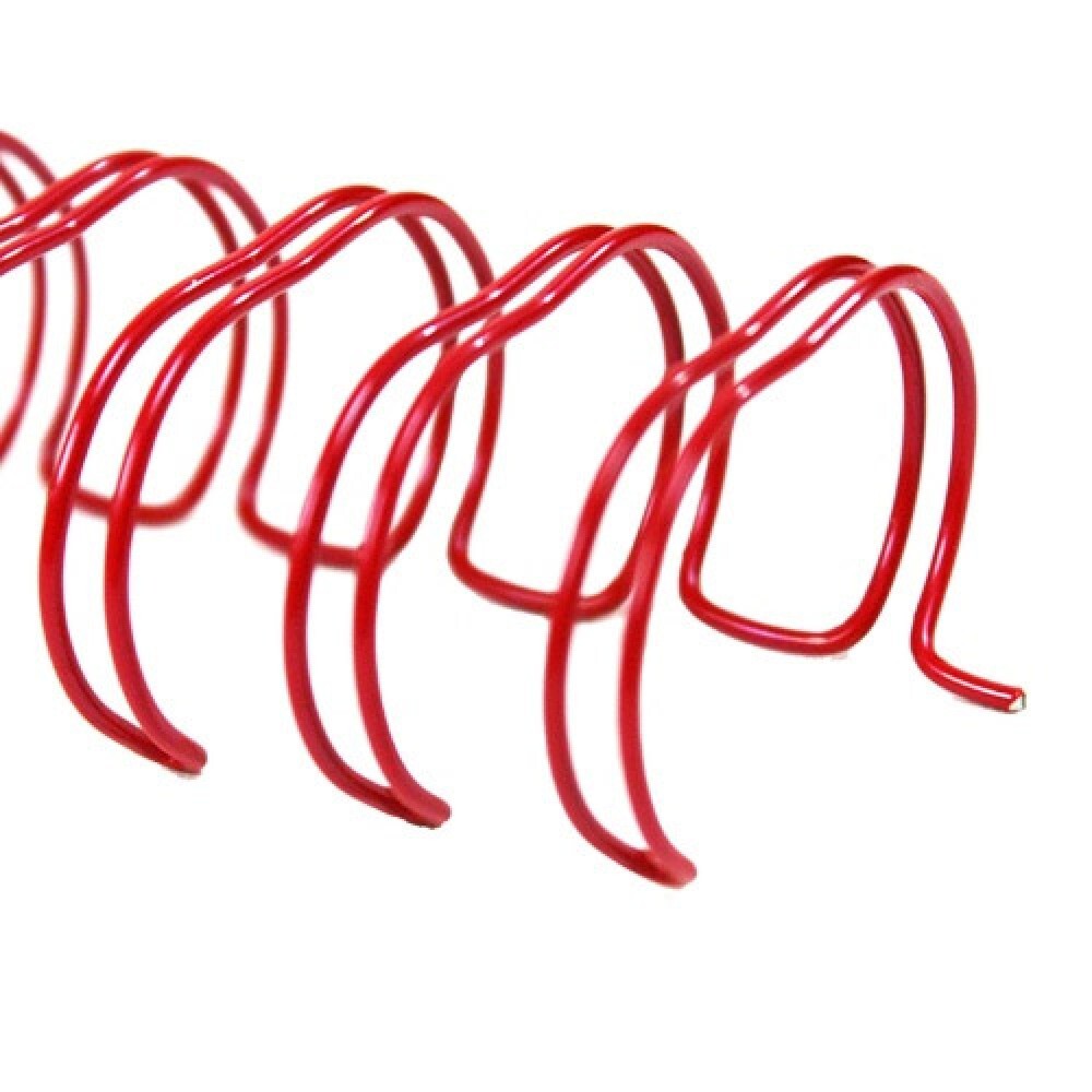 Double Loop Wire Binding Supplies, 3:1 Pitch 1/4" Diameter Red (100 pcs)