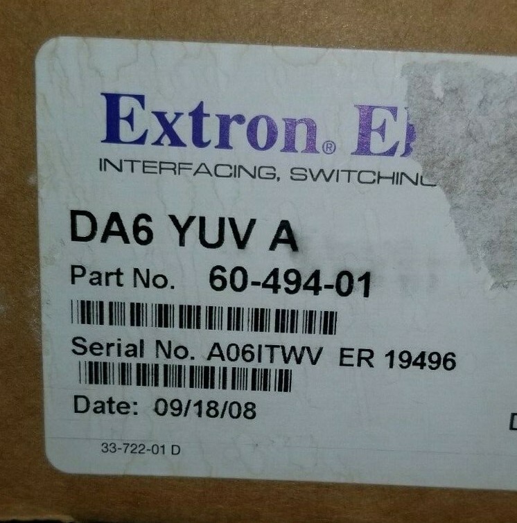 Extron DA6 YUV A Wideband Distribution Amplifier with mounting