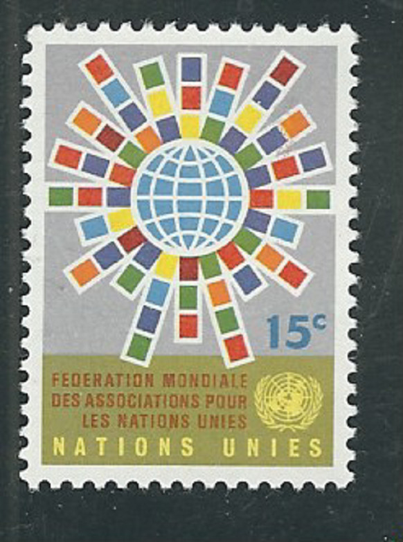 United Nations #155...15 Cent ...Globe & Flags...7 Stamps