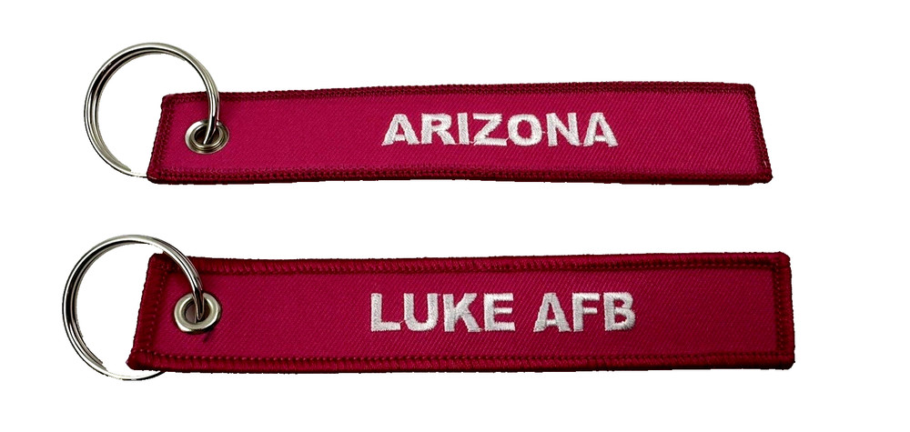 (2) LUKE AIR FORCE BASE, ARIZONA, 6" Key Chain Ring High Quality Stitching