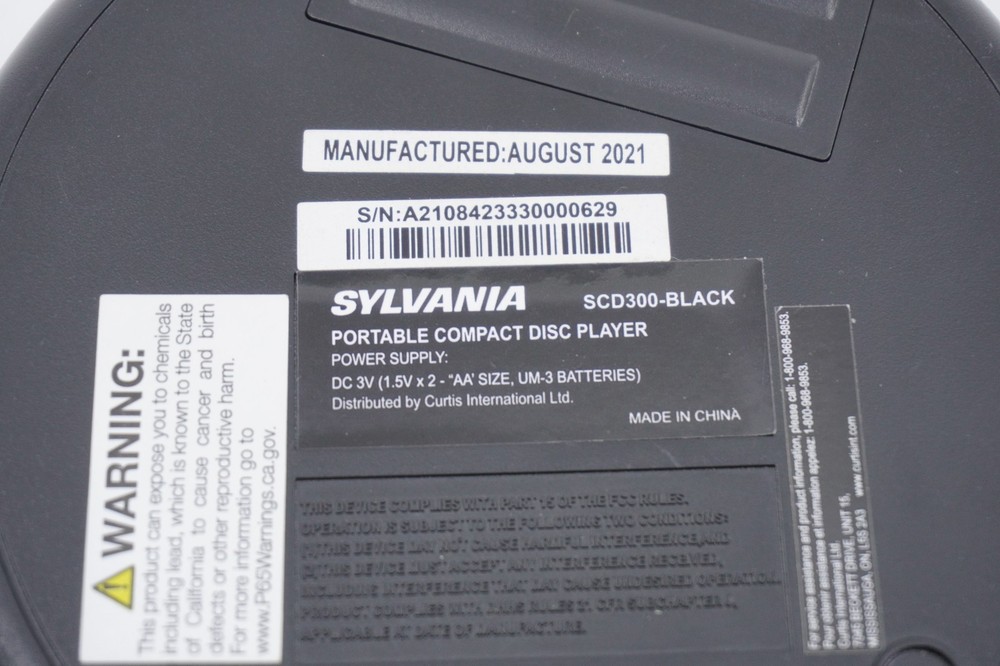 Sylvania Personal Compact Disc CD Player SCD300-Black Tested/Working