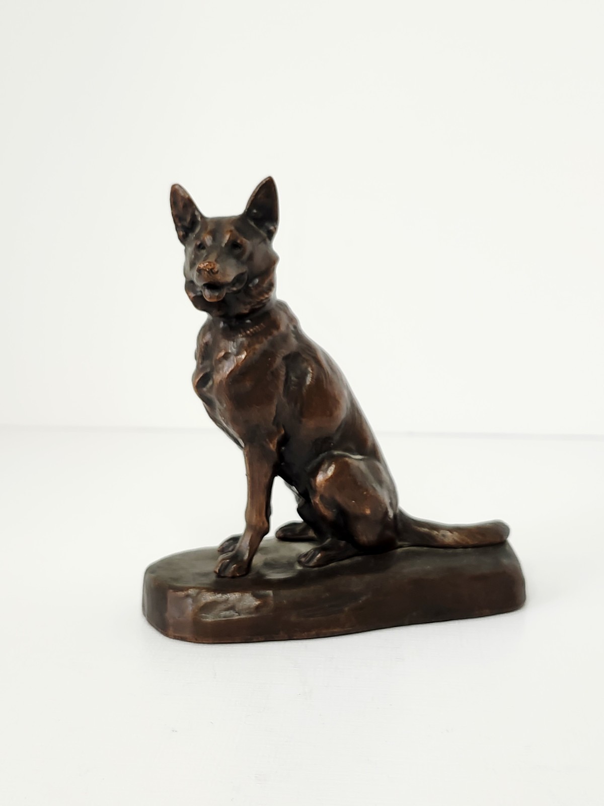 Antique Jennings Brothers Bronze Metal German Shepard Figurine JB 2417