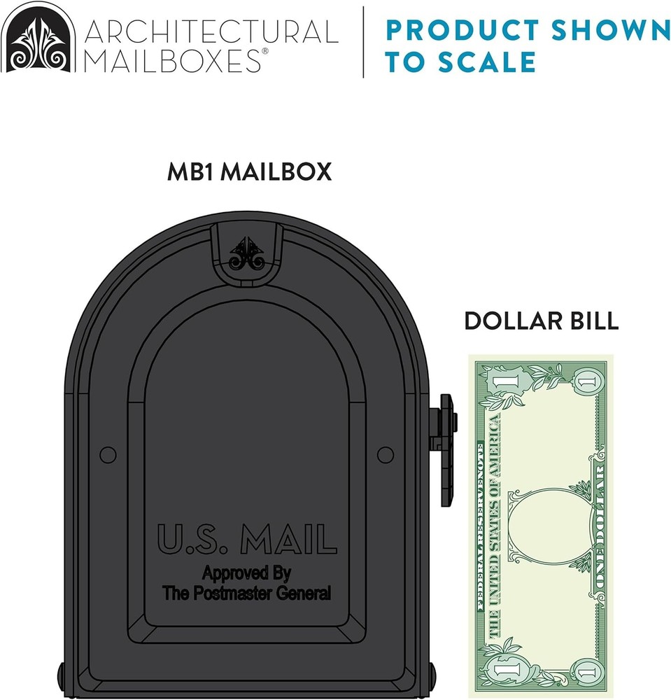 7680B-10 MB1 Mount Mailbox and In-Ground Post Kit, Medium, Bl