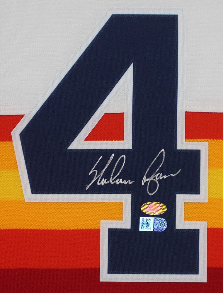 Nolan Ryan Autographed & Framed Rainbow Astros Jersey Auto AI COA