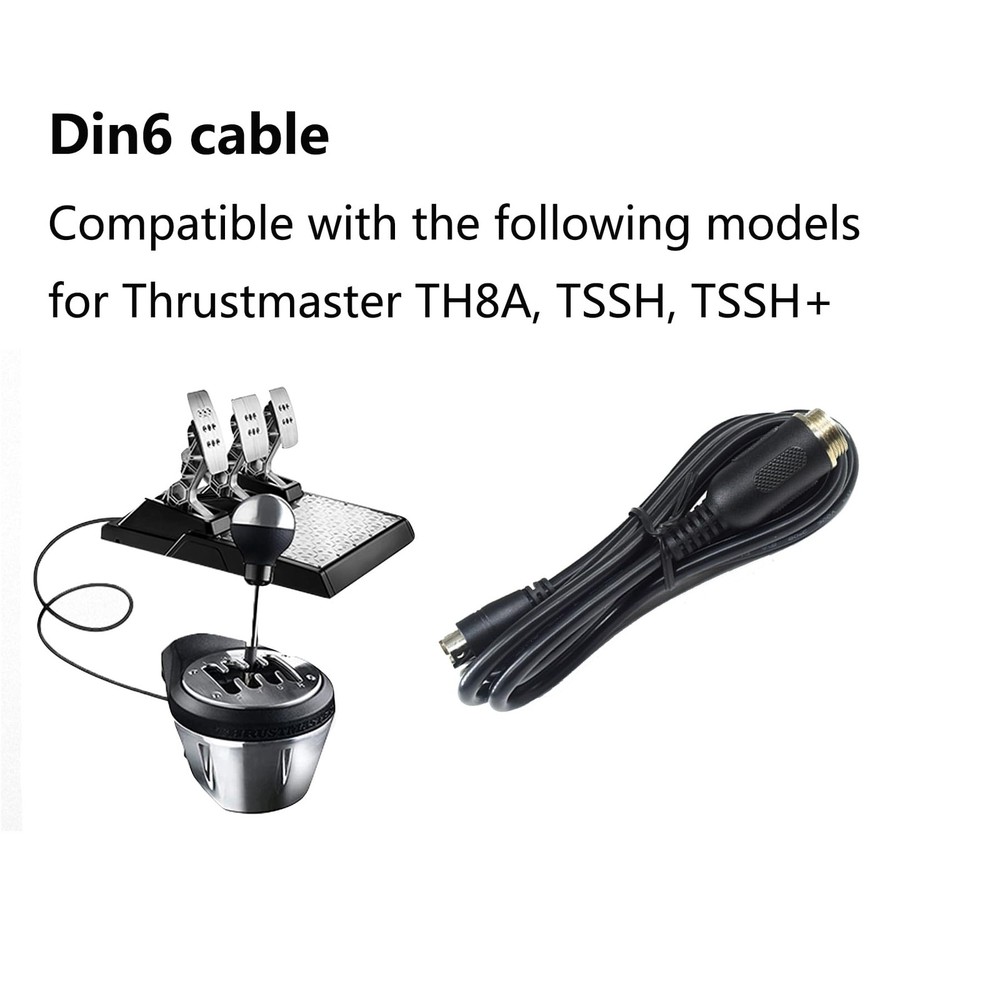 ZLiT Connection Din6 USB Cable Adaptation Fit for Thrustmaster TH8A Black