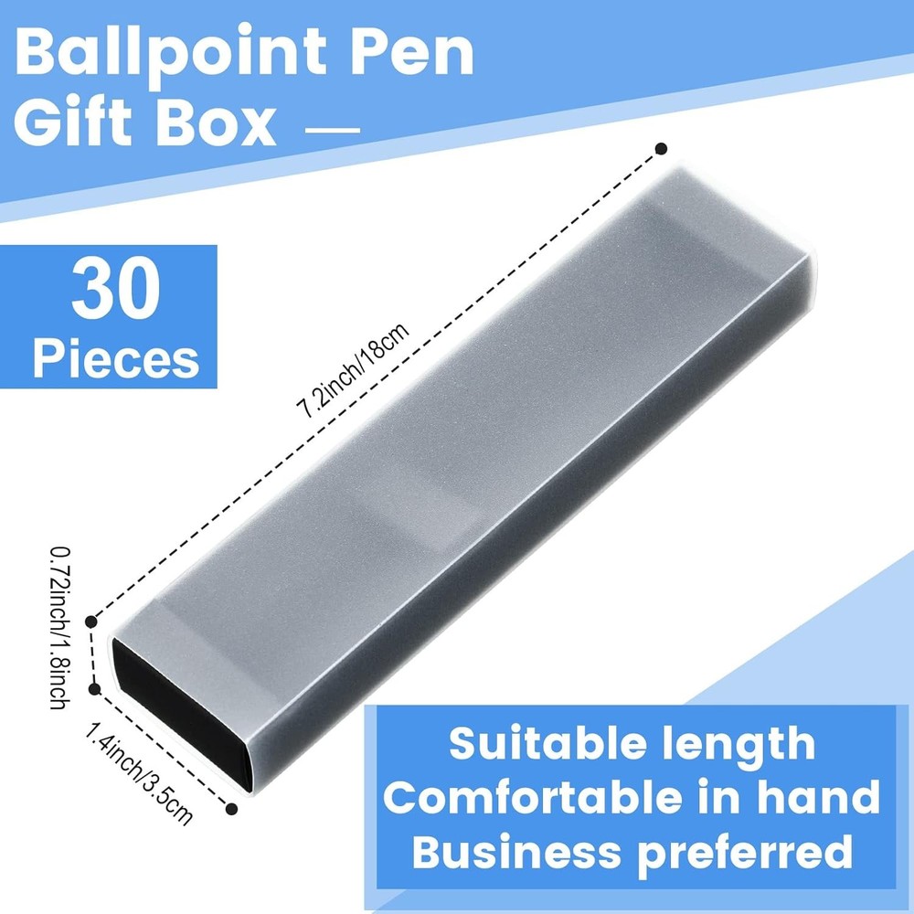 Crtiin 30 Pcs Black Pen Gift Boxes Empty Black Gift with Folding Instructions, P