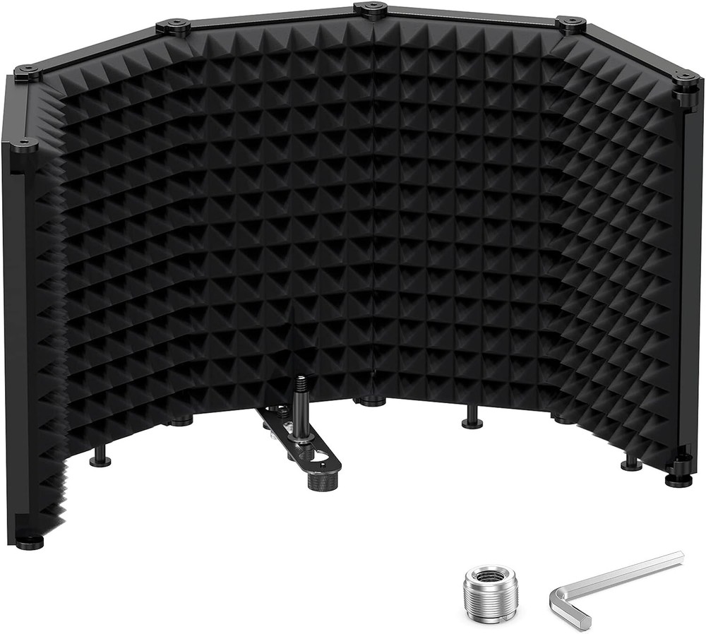 Microphone Isolation Shield - Foldable & Adjustable Sound Insulation