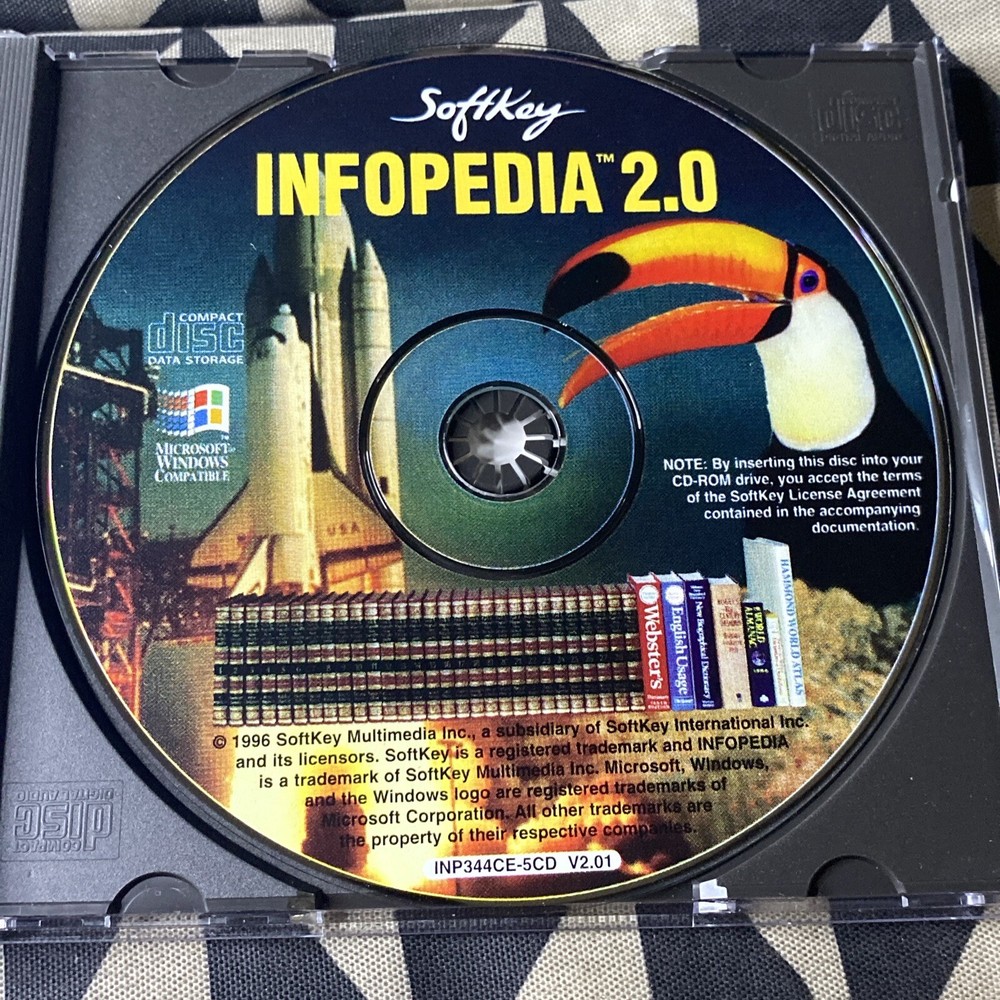 InfoPedia 2.0 Pc Computer CD-Rom Educational Learning Teaching Informational