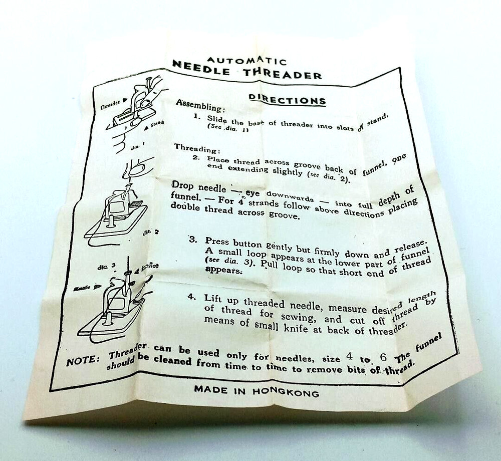Vintage Handy Automatic Needle Threader w/ Original Box & Instructions