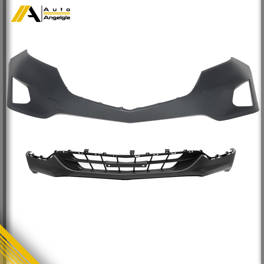Front Bumper Assembly+Front Upper Grille Black Fit For Chevy Equinox 2018-2019