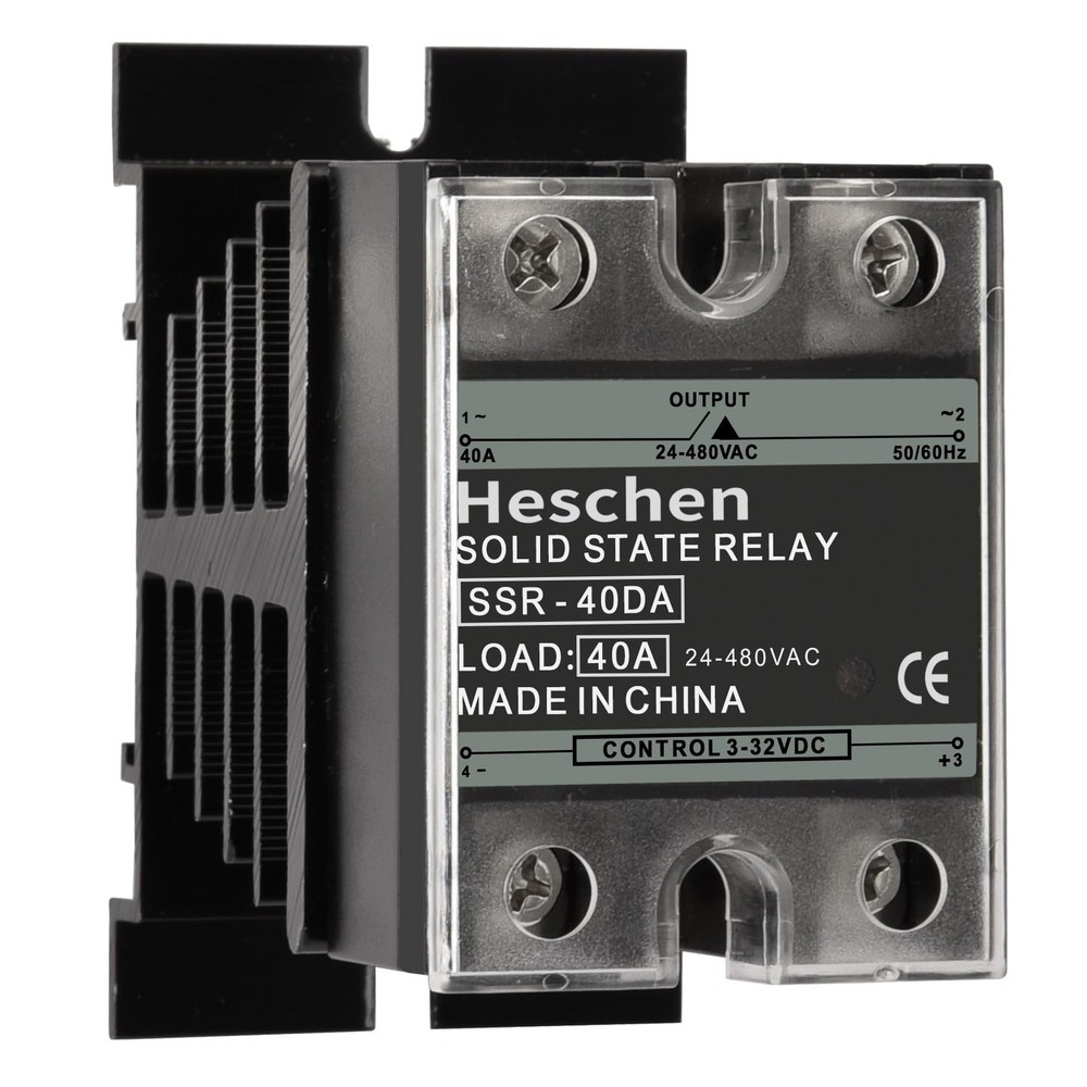 SSR-40DA Single Phase DC/AC Solid State Relay Input 4-32VDC Output 24-480V