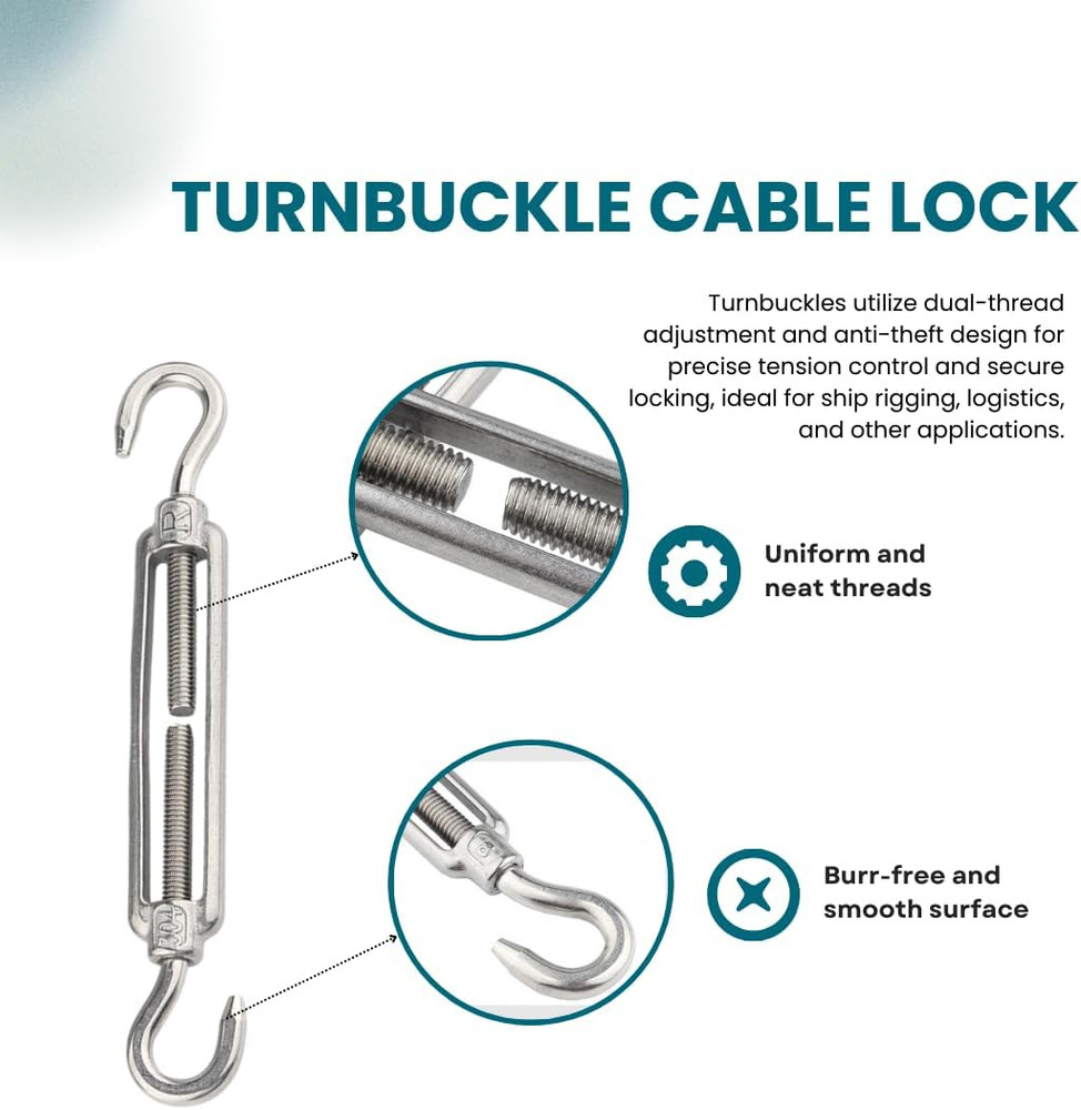 4-Pack Cooler Lock Bracket with Retractable Cable & Turnbuckle - Heavy Duty S...