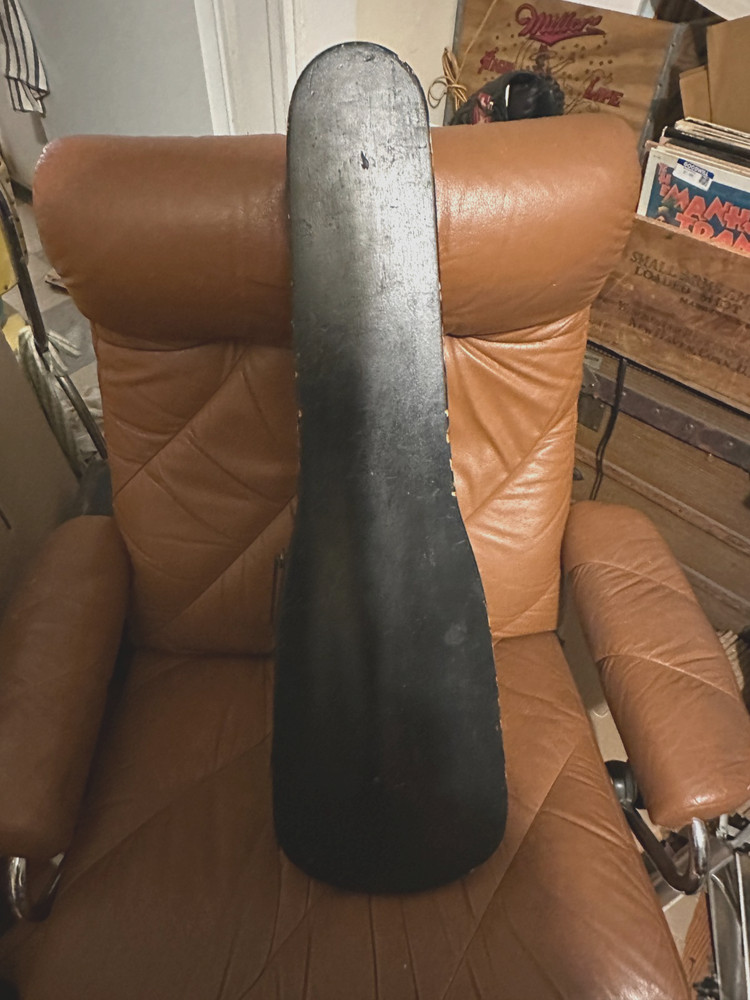 Antique violin and wooden coffin case