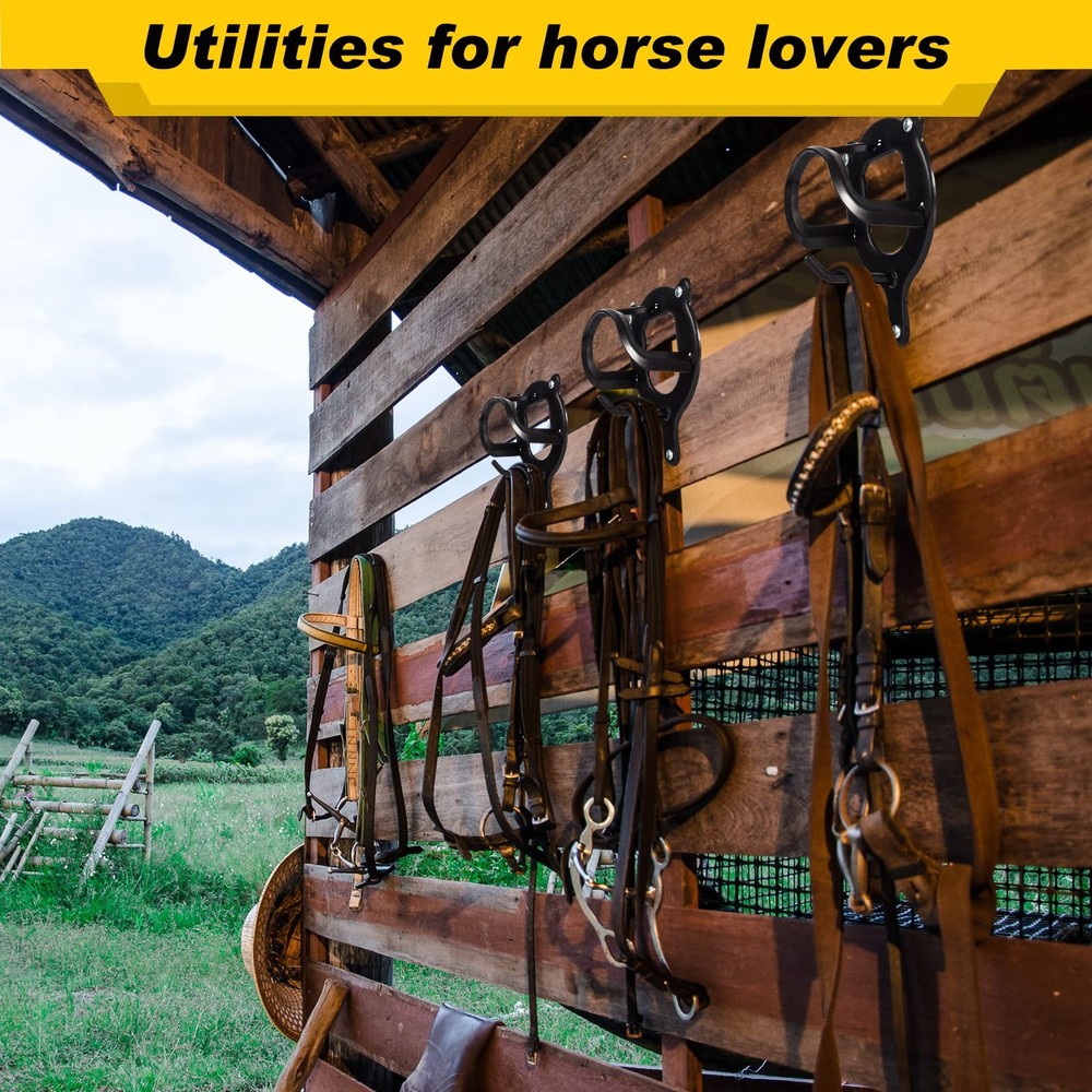 Dunzy 6 Counts Horse Bridle Rack Bracket Hooks Tack...
