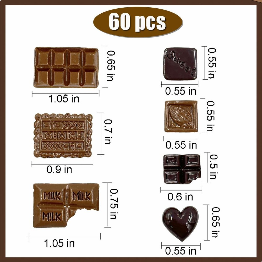 Fake Chocolate, 60Pcs Simulation Chocolate Artificial Medium, 60pcs chocolate