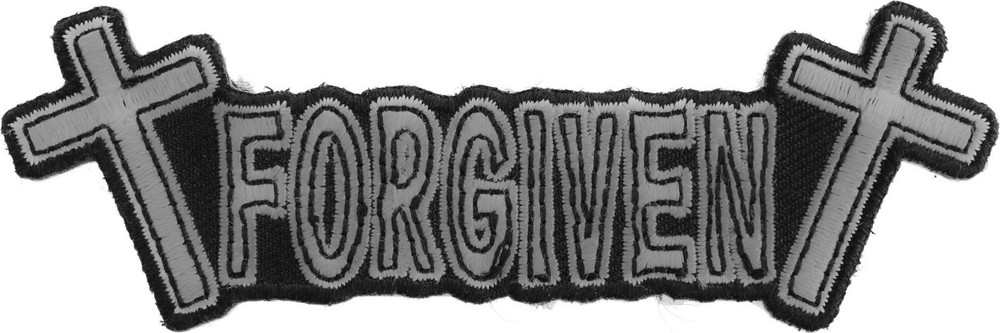 Patch (Iron-On/Sew-On) FORGIVEN Christian Patch, Jesus Christ, 4"x1.5"