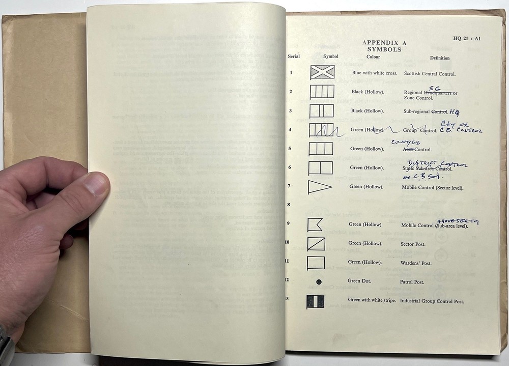 1960 UK CIVIL DEFENCE HQ SECTION INSTRUCTOR NOTES HMSO NUCLEAR TRAINING HANDBOOK