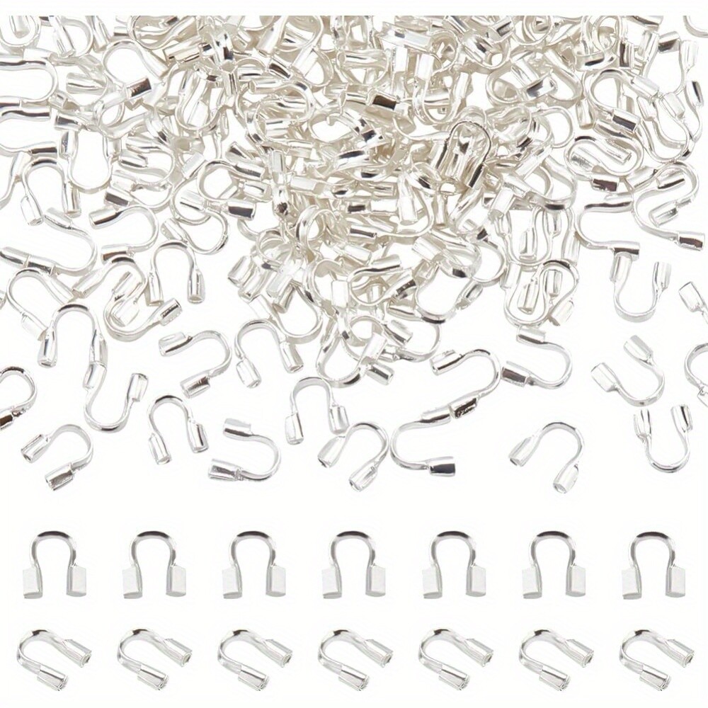 1Box About 200 Pcs silvery Brass Wire Guardian Wire Cable Protector 5x4x1mm