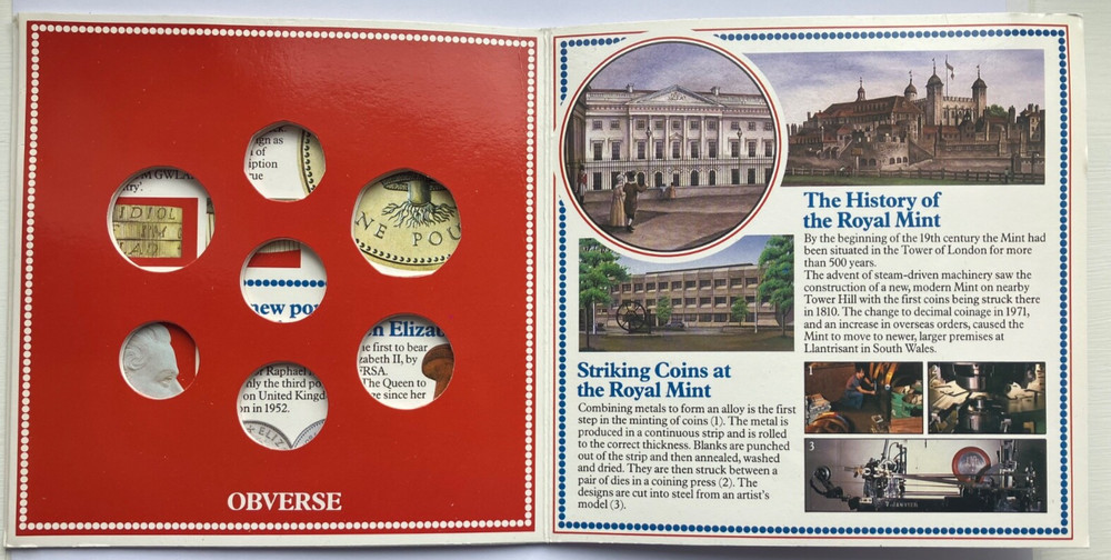 1985 Royal Mint Annual coin set Outer box only No Coins