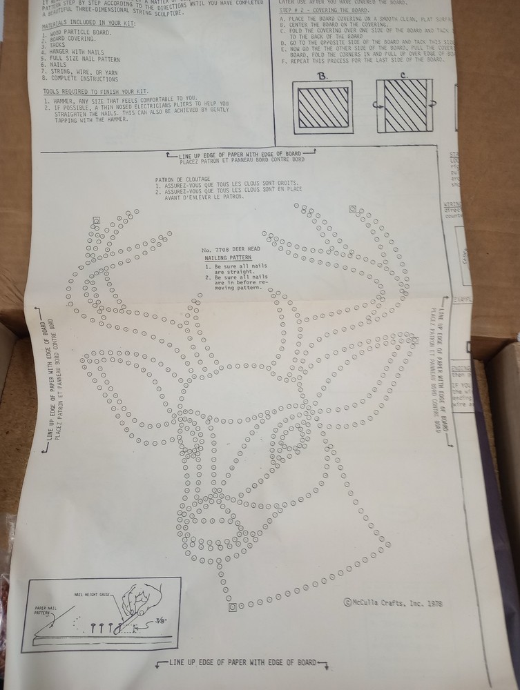 Vtg McCulla Crafts 1978 Deer String Art (New Old Stock)