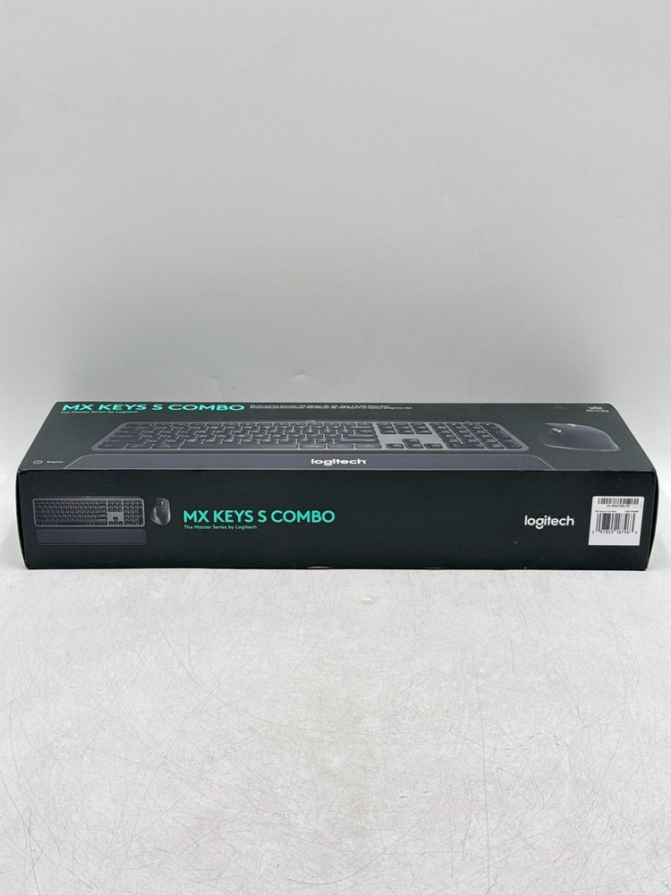 Logitech MX Keys S Combo - Wireless Keyboard and Mouse with Palm Rest - Black