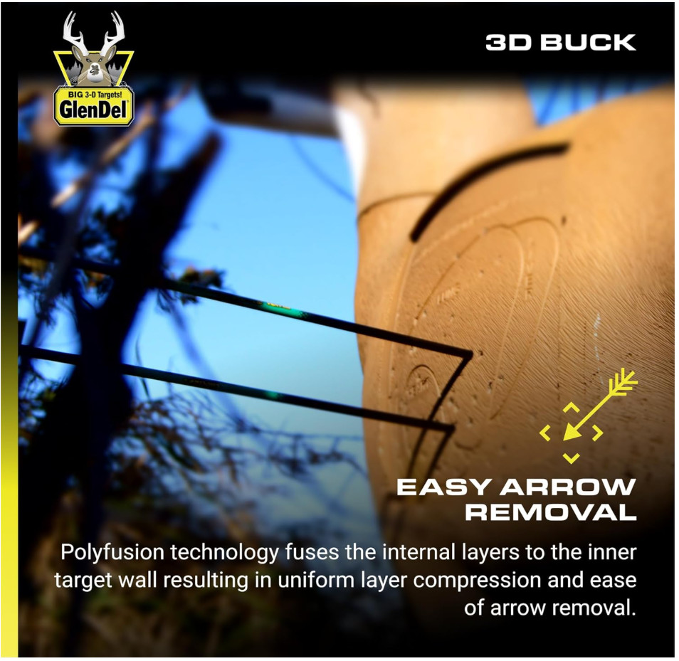 Buck 3D Archery Target with Replaceab Insert Core, GlenDel Buck w/4-sided Insert