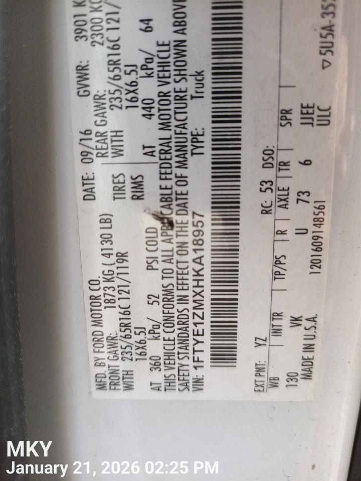 RIGHT REAR DOOR WINDOW REGULATOR OEM 2017 FORD TRANSIT15