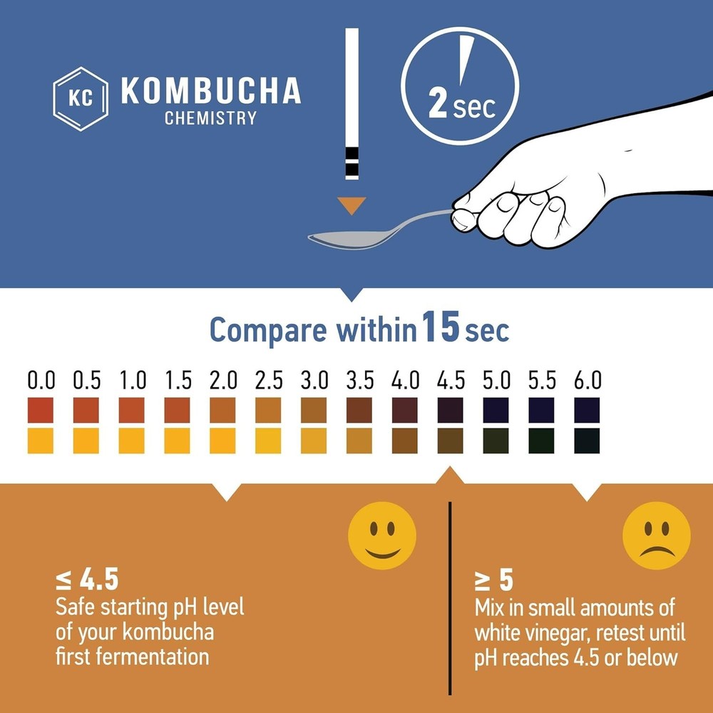 Kombucha Brewing Essentials: 100 pH Strips for Accurate Fermentation Safety