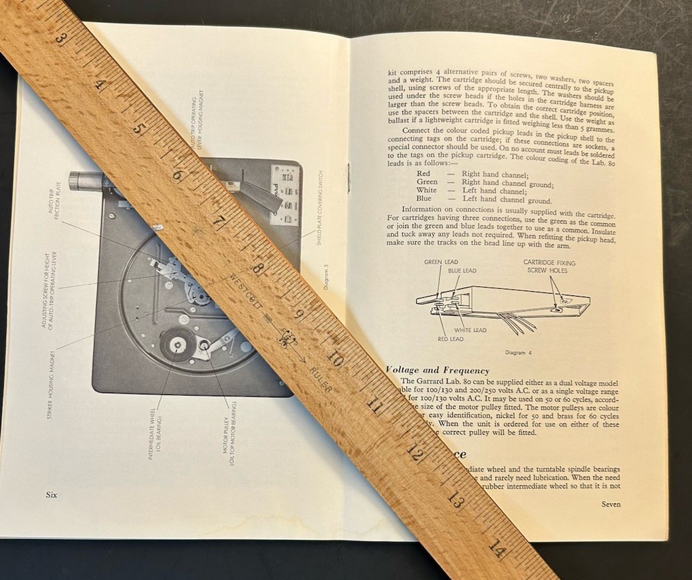 Vintage GARRARD LAB 80 Turntable INSTRUCTION MANUAL