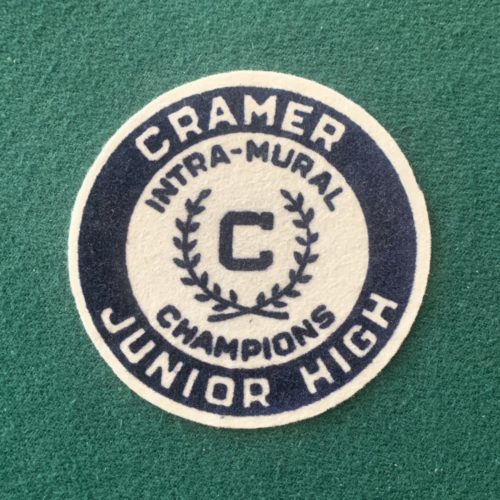 Vintage CRAMER Junior High School INTRAMURAL CHAMPIONS Patch