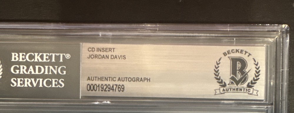 Jordan Davis SIGNED CD Insert “Learn The Hard Way” - Beckett BAS Encased Slab