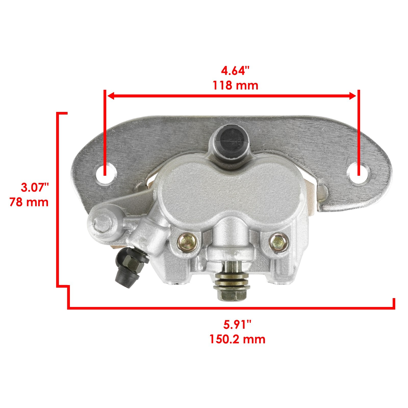 Front Rear Brake Caliper Disc Rotor W/Pad For Yamaha Rhino 700 YXR700 4X4 08-13