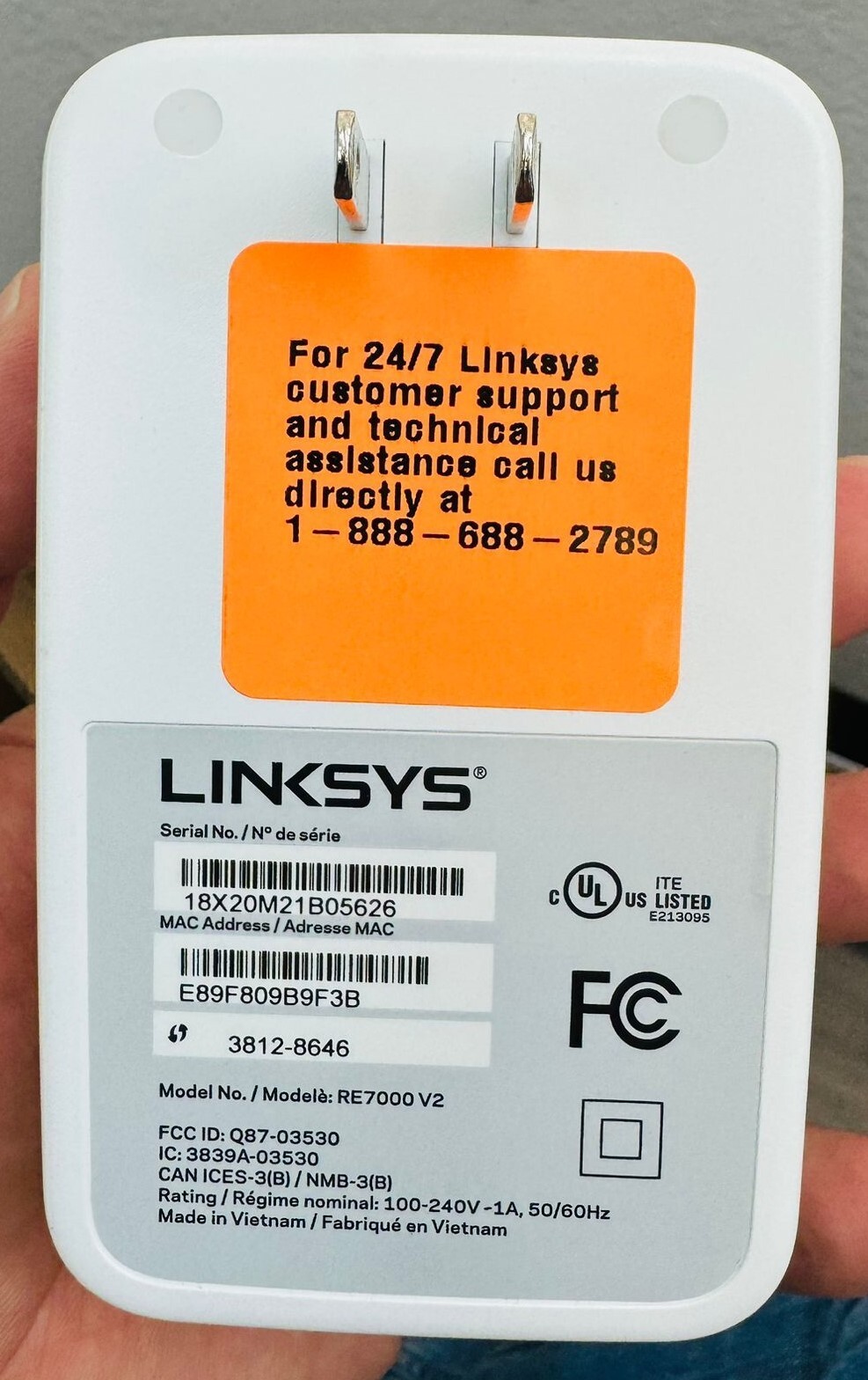 Linksys AC1900 Gigabit Range Extender/WiFi Booster/ Repeater -Max Stream RE7000