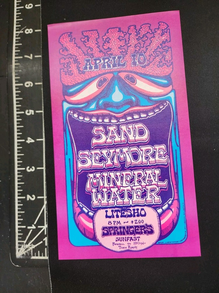 ORIGINAL / VINTAGE / MINTY 1971 PSYCHEDELIC SAND / PORTLAND CONCERT HANDBILL