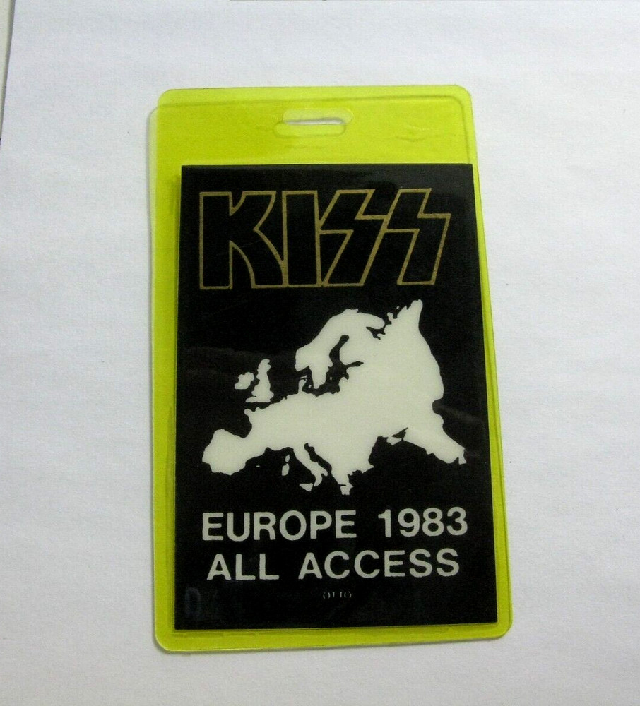 KISS VINTAGE LAMINATED BACKSTAGE PASS EUROPE 1983  ALL ACCESS