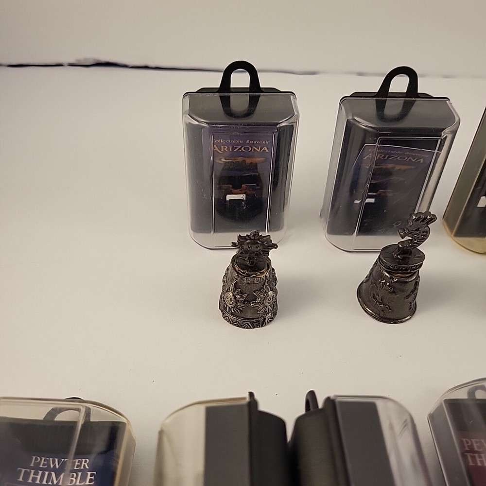 13 Pewter Thimbles Cities And States